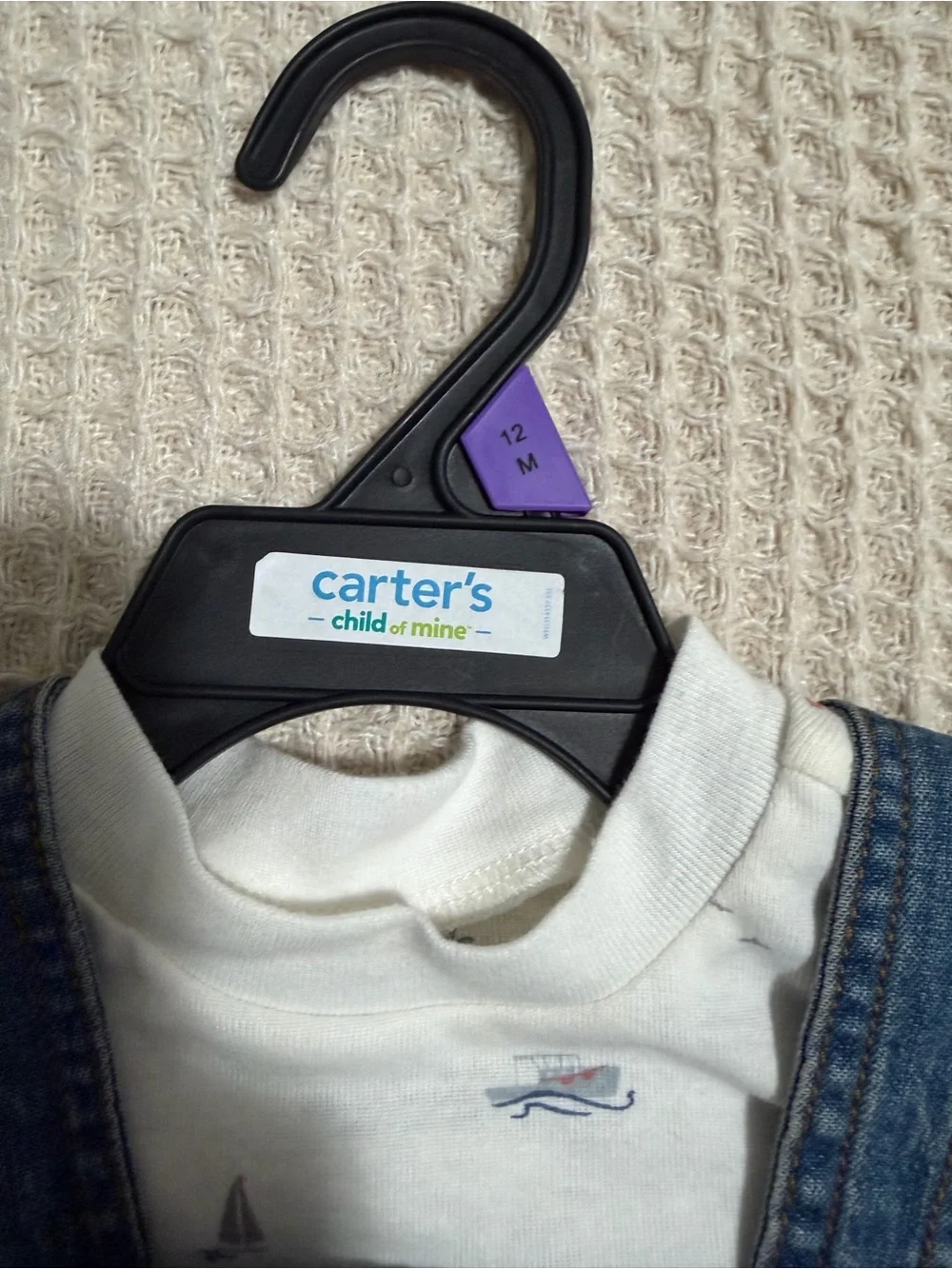 Carter's Denim Blue & Taupe Overalls Duo